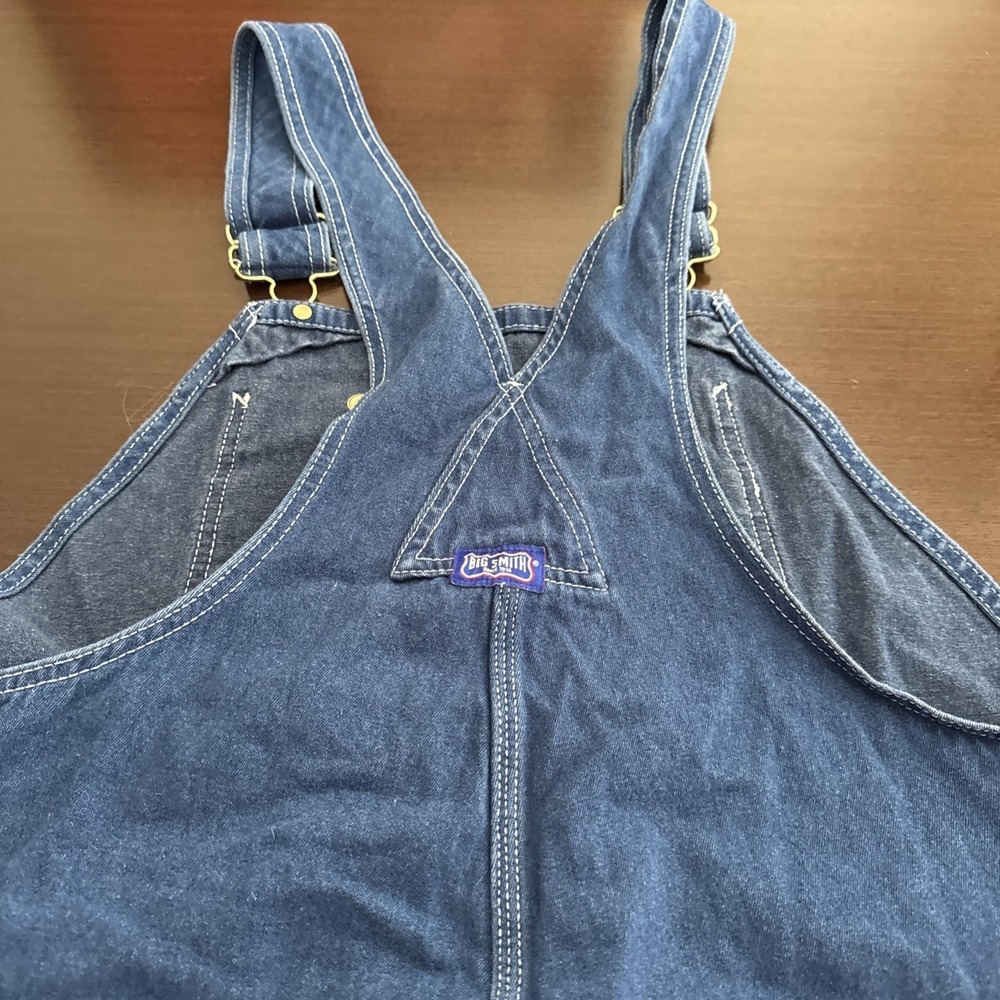 Big Smith Mens Blue Denim Bib Overalls 38x30 Medium Wash Workwear Cotton XL - Picture 10 of 15